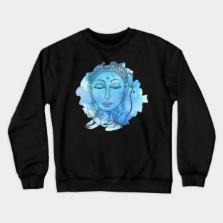 Buddha Sketch and Water Color Crewneck Sweatshirt